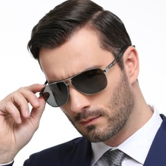 Aluminium HD Polarized Photochromic Sunglasses Pilot Men Eyewear Driving Glasses