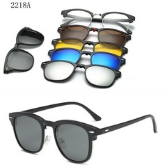 Magnetic Clip Sunglasses Square Polarized UV400 Unisex Optical Set 6 In 1 Glass