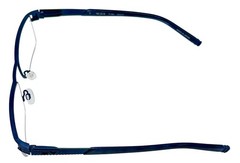 Tumi Mens Navy Rimless Stainless Steel Rectangle Eyewear Frame T100 53mm