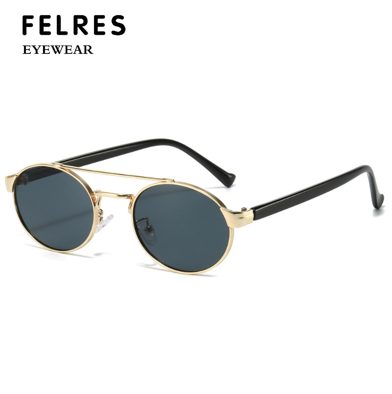 Round Oval Double Bridge Sunglasses For Men Women Outdoor Shade Glasses UV400