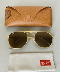 Ray-Ban rb3648m The Marshal, Gold/Brown.