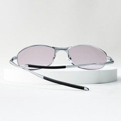 Oakley Tightrope OO4040 polarized sunglasses, silver frame / light purple lenses