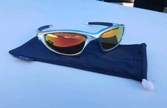 Oakley Straight Jacket Polished Aluminum Fire Iridium 1999 04-253 No Flames RARE