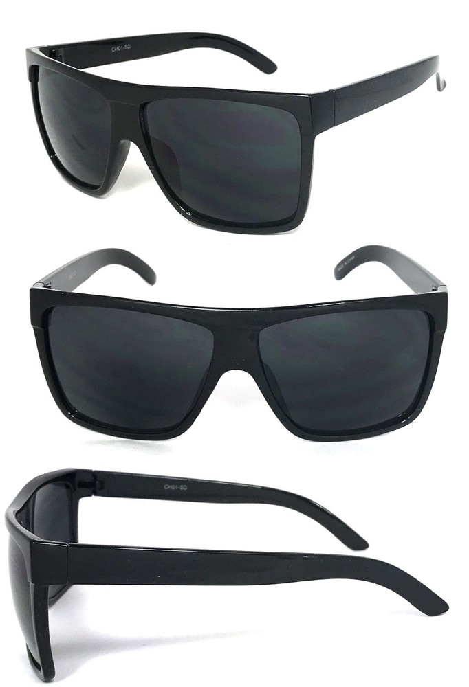 1 or 2 Pair Retro Large Square Pilot Flat Top Sunglasses Mens Womens Dark Lens