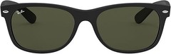Ray-Ban New Wayfarer Black Rubber/G-15 Green 55 mm Sunglasses RB2132 622 55 -18