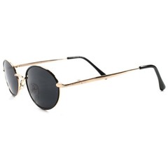 Lot of 2 pairs Classic Retro Fashion Mens Womens Gold Round Oval Sunglasses