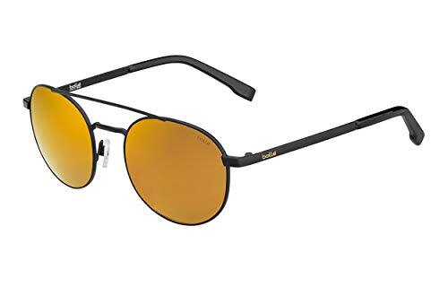 Bolle OVA Matte Black HD Polarized Gold Lens Sunglasses MSRP $109 NEW