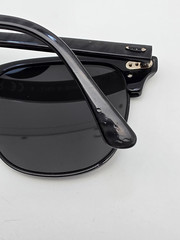 Ray-Ban RB3016 1305/B1 Clubmaster Marble Black Frame Grey Lens Sunglasses 51mm