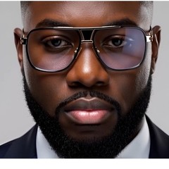 Classic Glasses Gold Black Frame Fashion Hip Hop Style Clear Lens Men Bold 2026