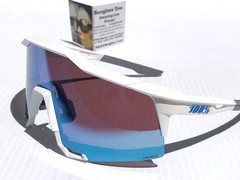 100% Percent SPEEDCRAFT Matte White HiPER Blue Mirror Lens Sunglass 60007-00012