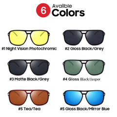 Men Photochromic Night Vision Sunglasses Color Change Transition 2025 Yellow Big