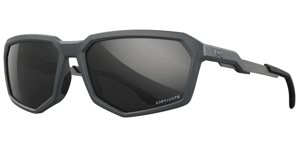 Wiley X Recon Polarized Matte Grey Geometric Sunglasses AC6RCN08 Made In Taiwan