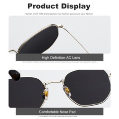 Retro Hipster Sunglasses Men Women Geometric Square Vintage Metal Frame Glasses