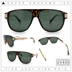 Polarized Mogul Mobster Flat Top Racer Mafia Plastic Fashion Sunglasses