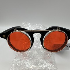 All Round Sunglasses Black Plastic/Metal Frame Red Tinted Plastic Lenses UV400