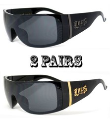 Mens OG Locs Authentic Oversized One Piece Shield Lens Gangster Cholo Sunglasses