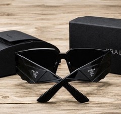 PRADA Oversized Square Sunglasses Black Frame/Black