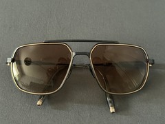 AKONI Pathfinder AKS-503C-59 Black Gold Titanium Sunglasses 59-17-142 Japan