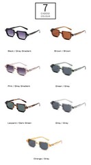 Rectangle Candy Color Sunglasses Gradient Lens UV400 Unisex Beach Party Wear