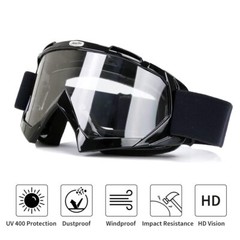 ATV Dirt Bike Goggles Clear Lens Anti-Fog UV Dustproof for Men Women Youth