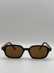 Ray-Ban RB4455 Zuri Rectangle Sunglasses brown Frame Brown Tinted 145mm