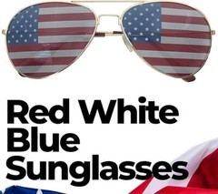 USA Glasses American Flag Aviator Sunglasses gold United States patriotic