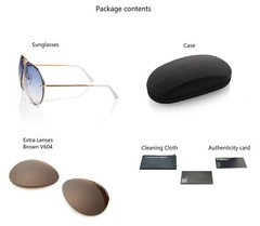 Porsche Design P8478 Iconic Sunglasses W Yellow Gold/Blue Gradient +Extra Lenses