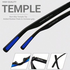 Men’s XXL Wide Fit Polarized Square Sunglasses TR90 Matte Black Blue Mirror Lens