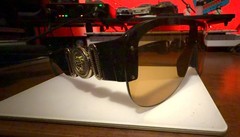 Versace VE4391 Unisex Black/Orange Sunglasses Pre-Owned