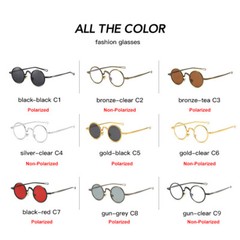 Retro Round Sunglasses Trendy Circle Hippie Sun Shades Glasses UV400 Protection