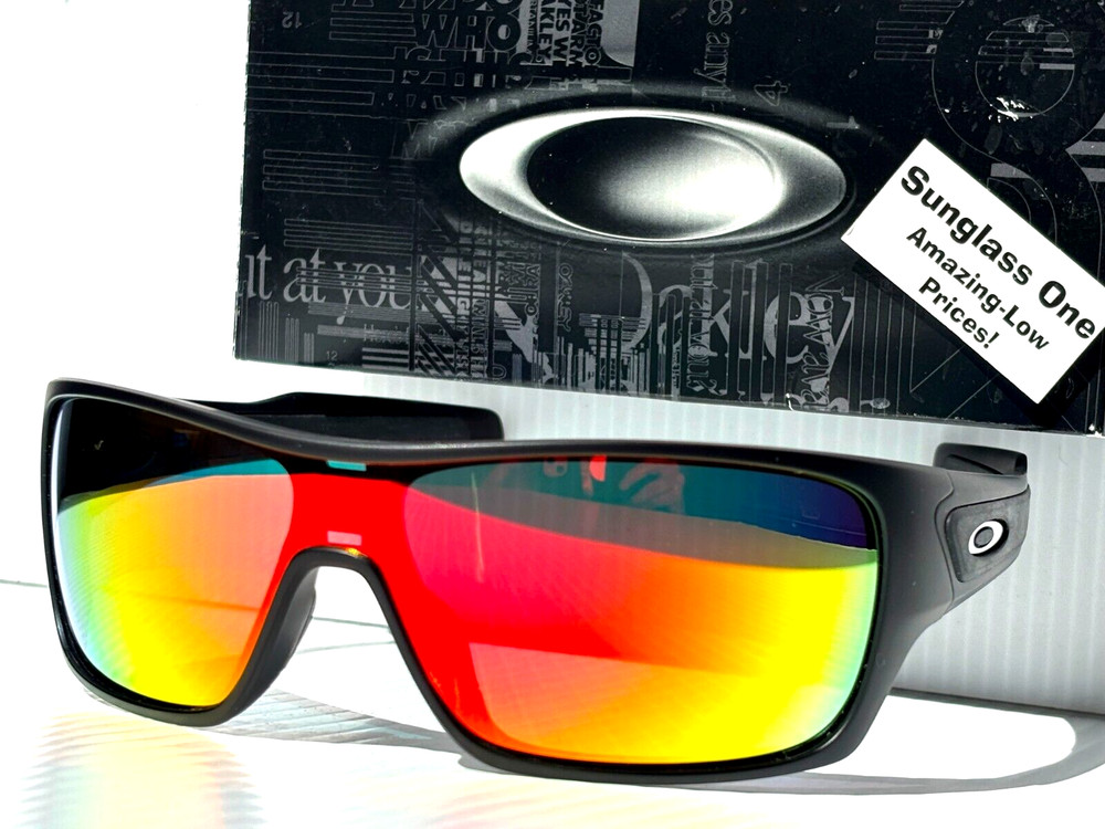 NEW Oakley TURBINE ROTOR Matte Black POLARIZED Galaxy Ruby Lens Sunglass 9307