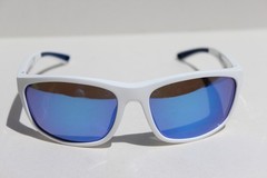 MAUI JIM Nuu Landing POLARIZED Sunglasses B869-05 White/Blue Hawaii NEW Italy