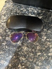 Ray-Ban RB3025 Aviator Pilot Sunglasses Gold Frame Purple Lens 58-14 mm 138mm