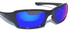 NEW Oakley FIVES Squared Black POLARIZED Galaxy Blue Mirror Lens Sunglass 9238