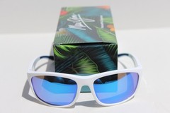 MAUI JIM Nuu Landing POLARIZED Sunglasses B869-05 White/Blue Hawaii NEW Italy