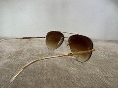 Ray-Ban RB3791 Gold Rimless Frame Brown Gradient Lens Pilot Sunglasses