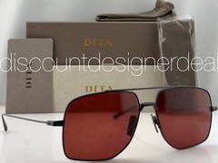 DITA Square Sunglasses Matte Black Burgundy Lens 60mm NEW ARTOA 88 DTS190-A-03