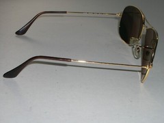 RAY BAN RB3362 59[]14 GOLD POLARIZED GLASS LENS COCKPIT AVIATOR SUNGLASSES MINT