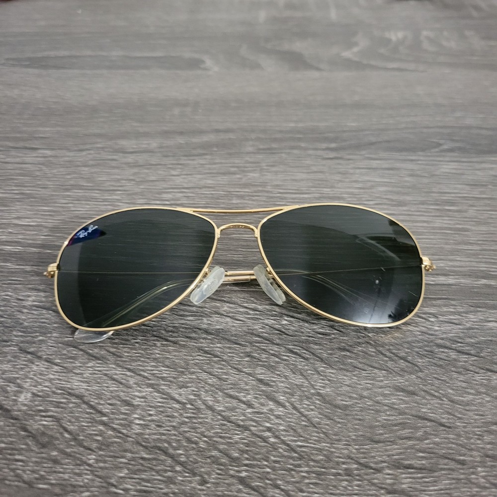 Ray-Ban RB3362 Cockpit Sunglasses 001/GF Gold Metal Frame Black Lens | FREE SHIP