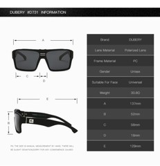 DUBERY Men Polarized Square Sunglasses Oversize Driving Fishing Sport Glasses