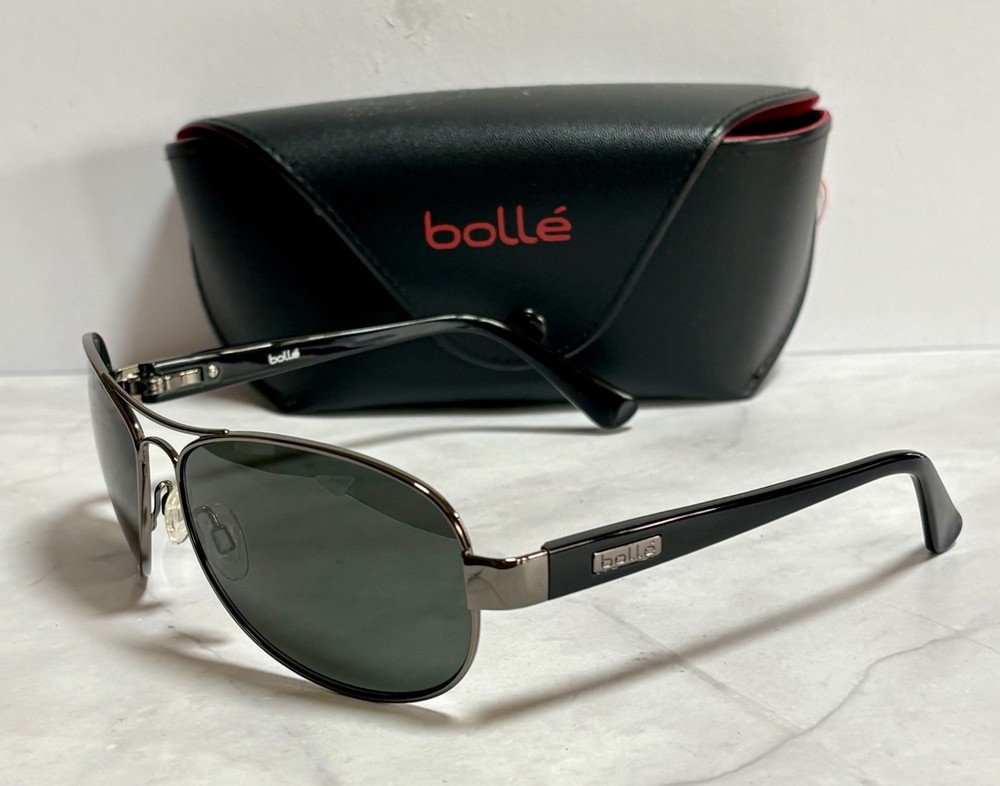 Bolle MADISON Sunglasses Polarized Black W/ GunMetal Frame & Black Lens Italy
