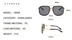 Square Pilot Sunglasses Classic Retro Men Women Hip Hop Shade Driving Glasses US
