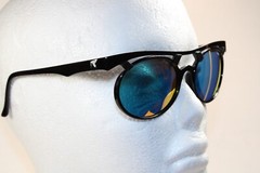Bolle’ Reflective light Sunglasses Black 705 Oval Nylon Orange Mirror Lenses NOS