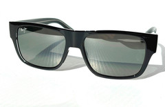 UK NEW Maui Jim KEAHI Gloss Black POLARIZED Neutral Grey GLASS Sunglass 873-02