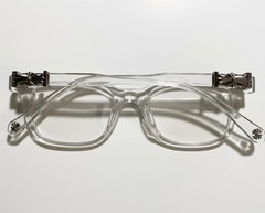Clear Chrome Heart Style Glasses