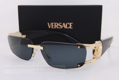 Brand New VERSACE Sunglasses VE 2291 1002/87 Gold/Dark Grey For Men Women