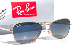 NEW Ray Ban Arista Gold POLARIZED Blue Gradient Lens Sunglass RB 3733 001/78