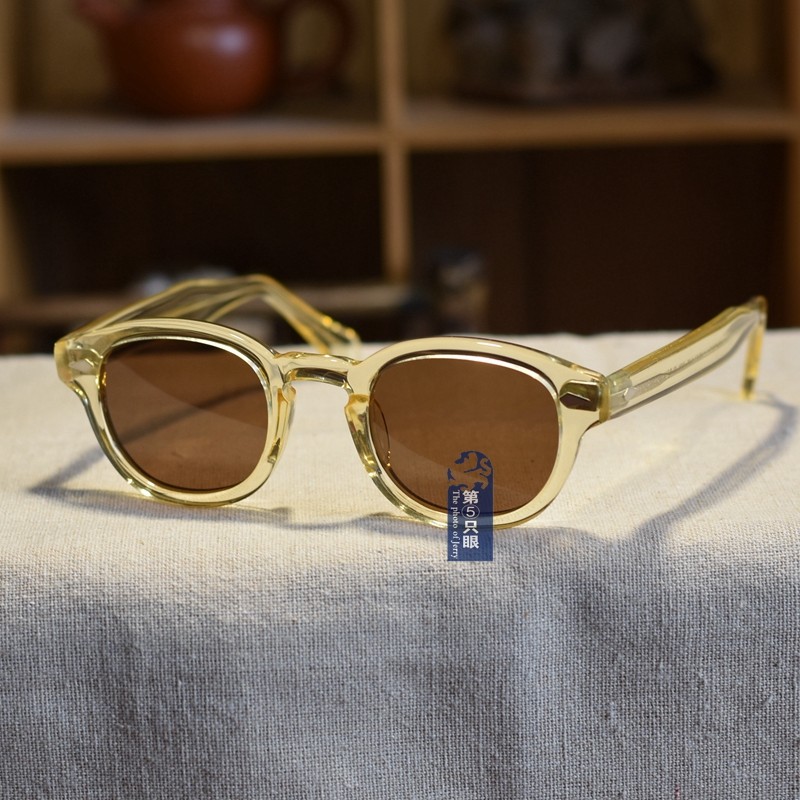 Vintage Brown polarized sunglasses johnny depp yellow glasses brown sunglasses