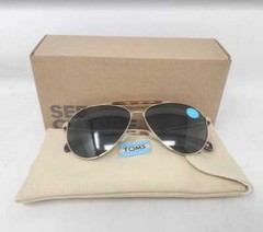 New Toms Maverick 301 aviator flight sunglasses in Yellow Gold Polarized