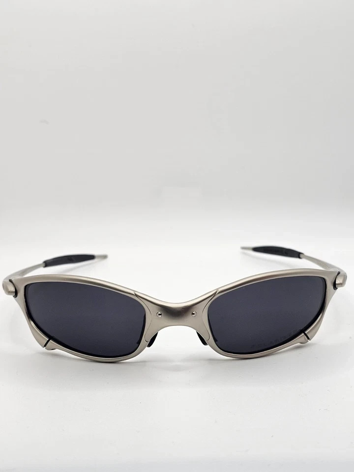 Oakley Like Juliet X-Metal Sunglasses Silver Frame Black Polarized Lens